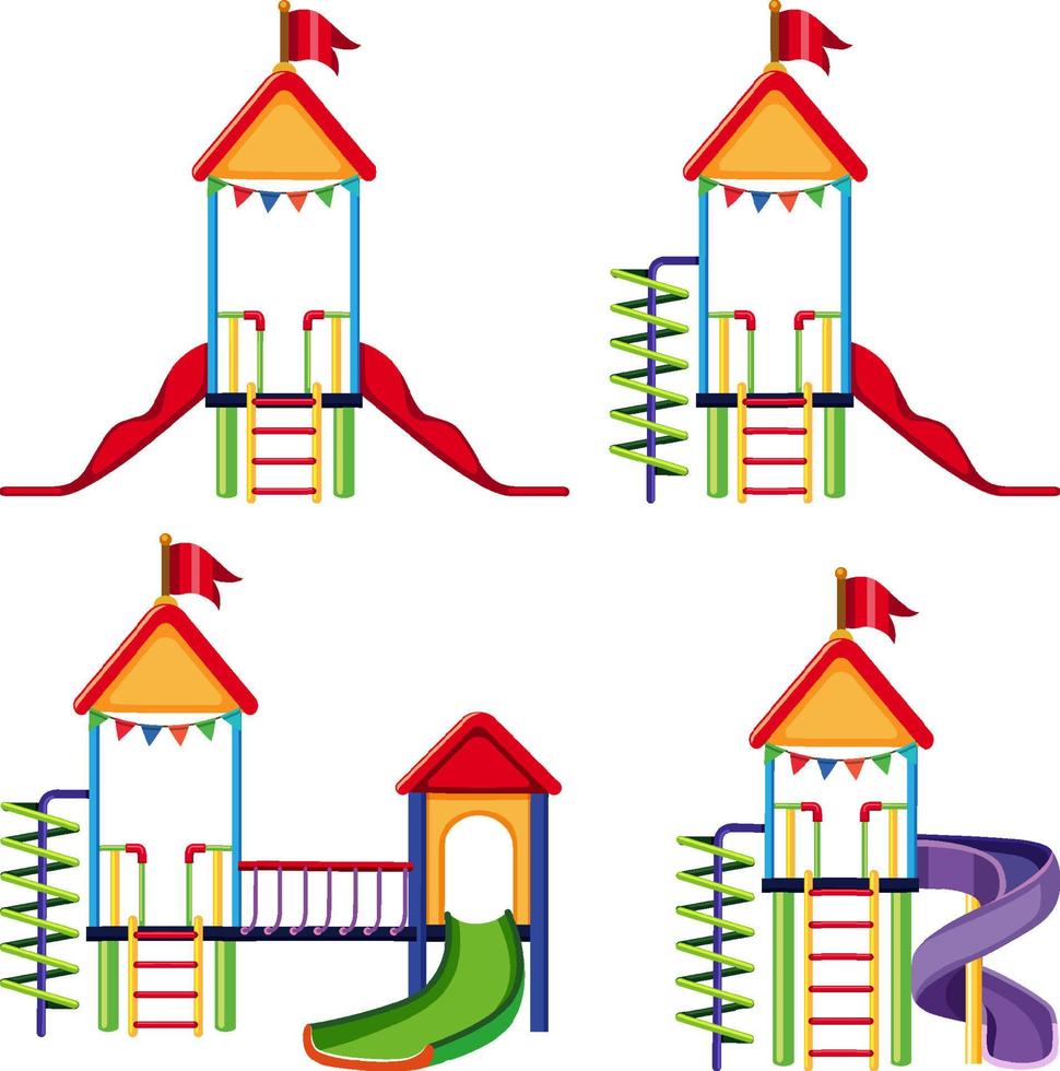 Outdoor playground slide for kids vector