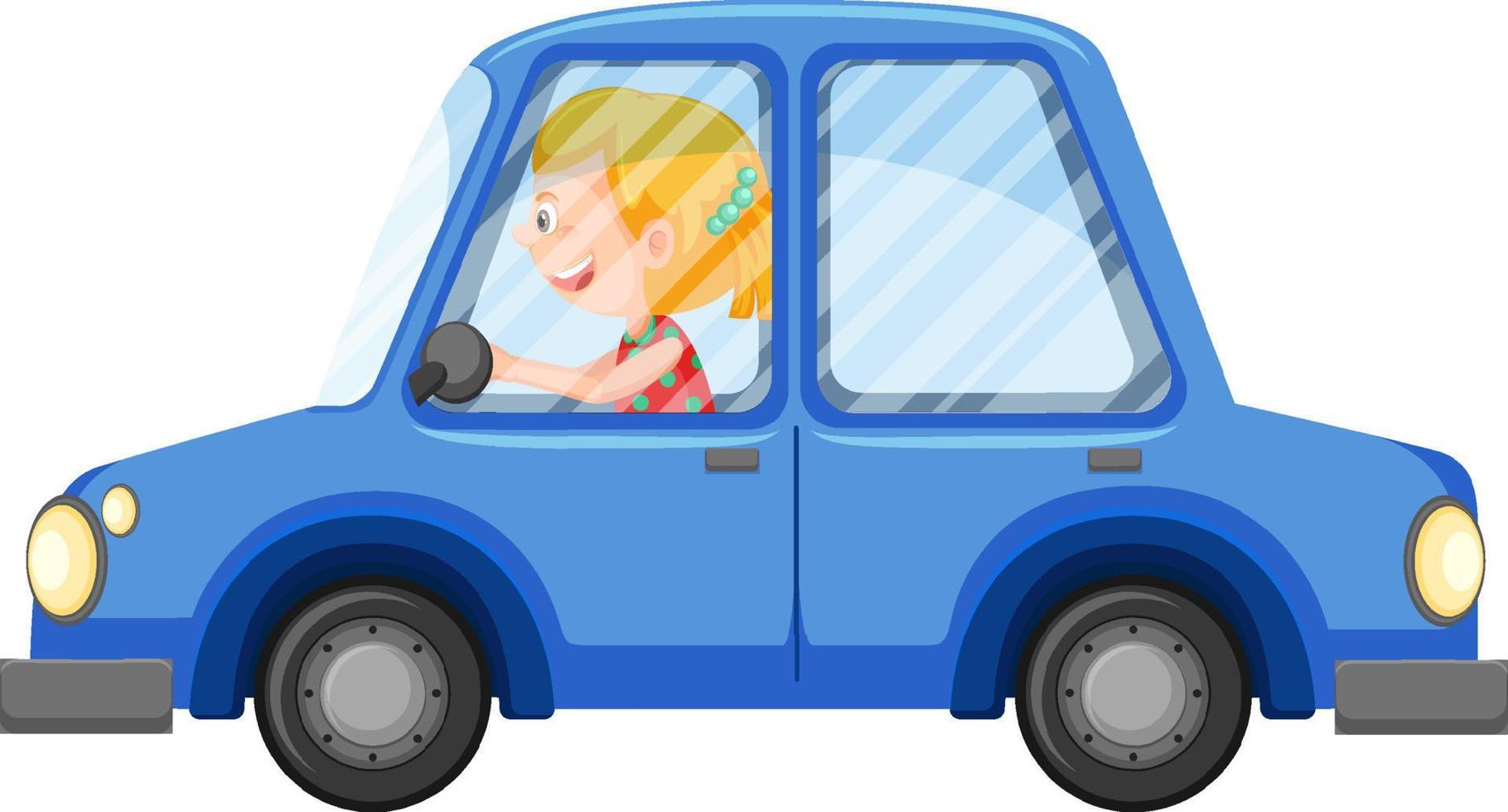 Driver girl in a car cartoon 7562497 Vector Art at Vecteezy