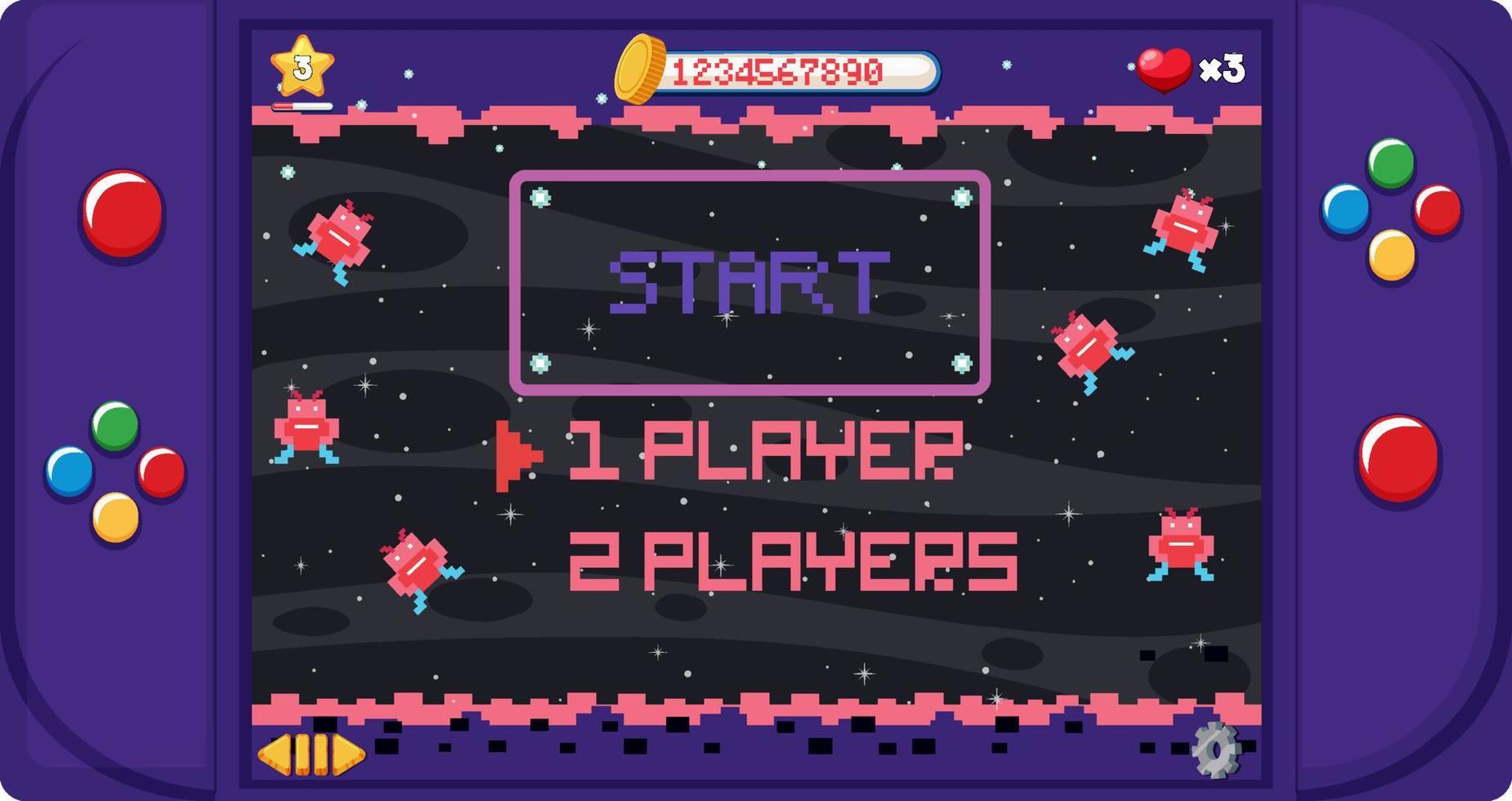 Handheld game console isolated vector