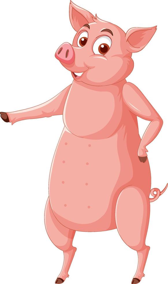 A pig standing on two legs vector