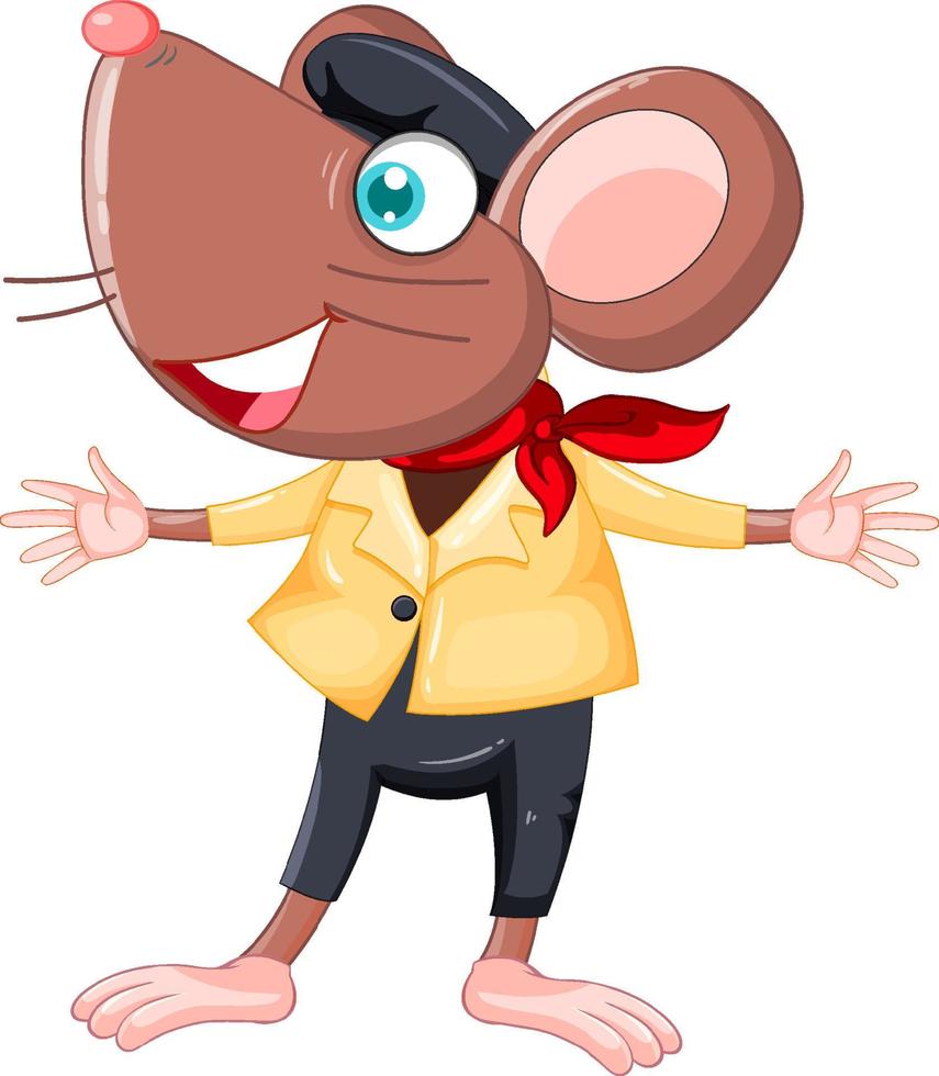 Cartoon mouse wearing clothes vector