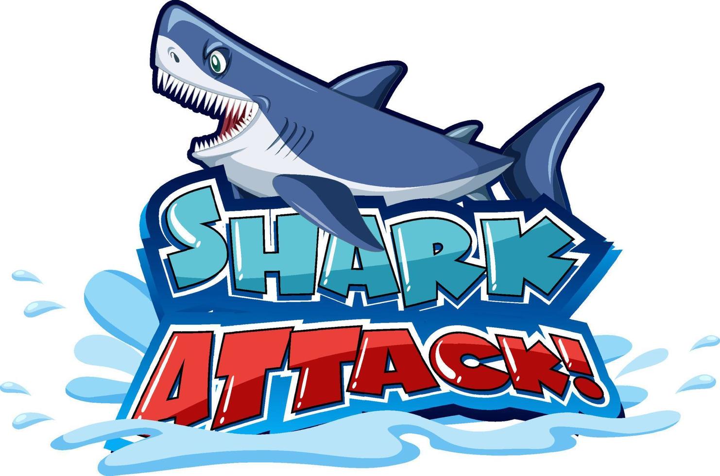 Font design for shark attack vector