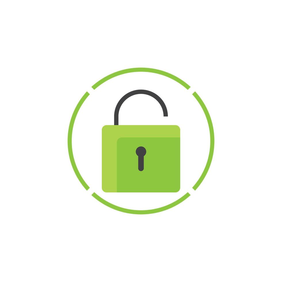 Flat unlock icon vector background