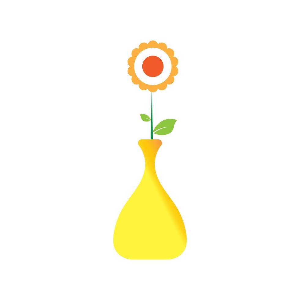 Flower vase vector icon