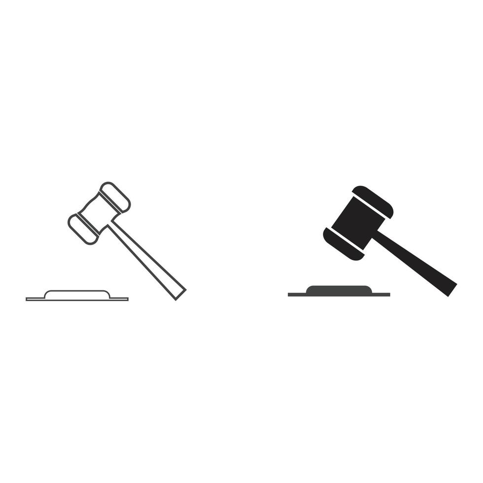 Hammer of a judge icon vector
