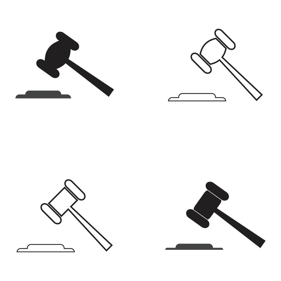 Hammer of a judge icon vector