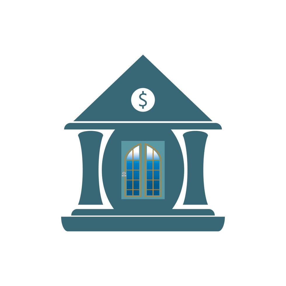 Ilustración de vector de banco de icono de negocios y finanzas