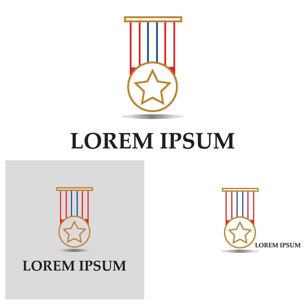 Medal icon vector background template illustration