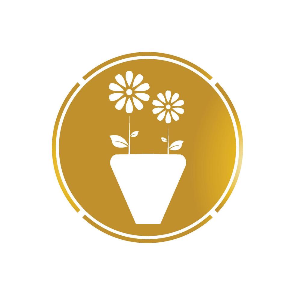 Flower vase vector icon