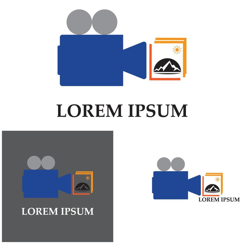CAMERA with photo icon vector background