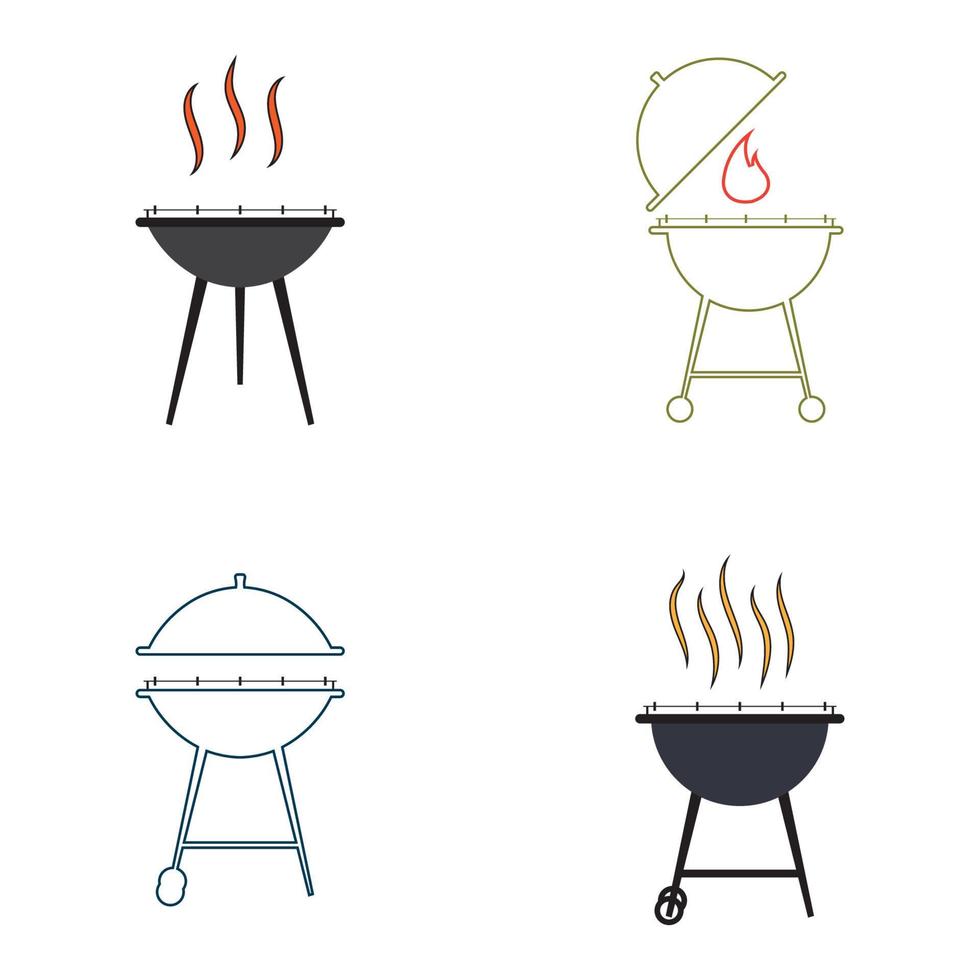 ilustración de vector de icono de barbacoa