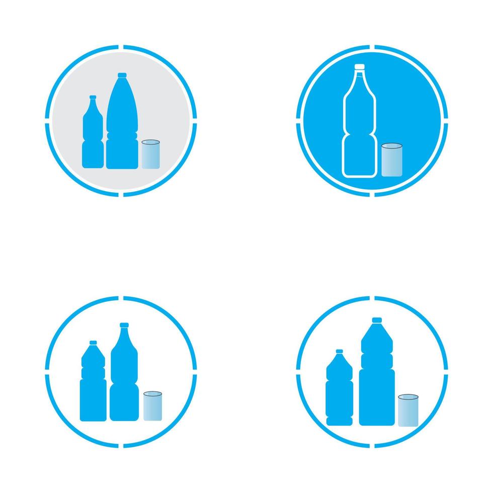 Plastic bottle and glass vector icon