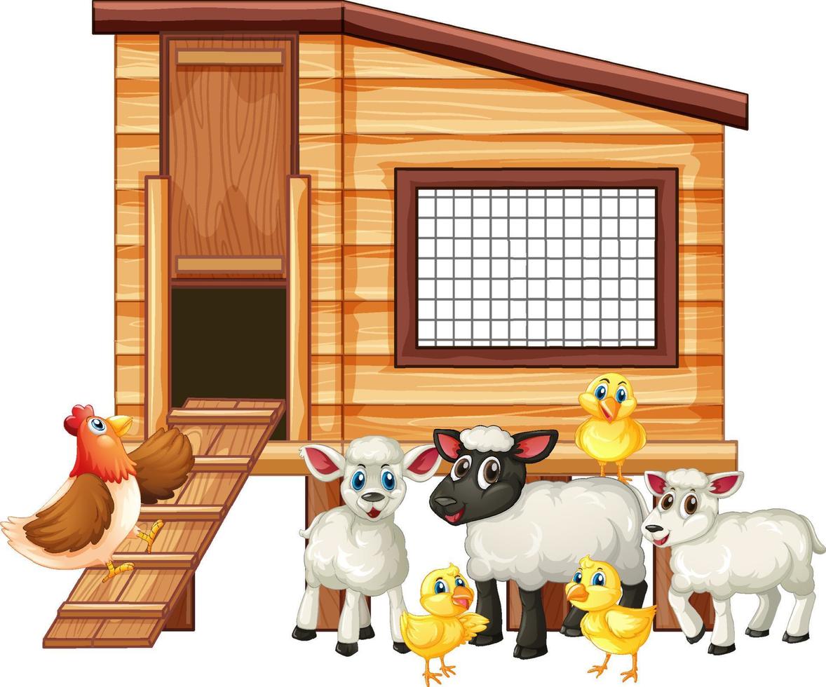 Farm animals on white background vector