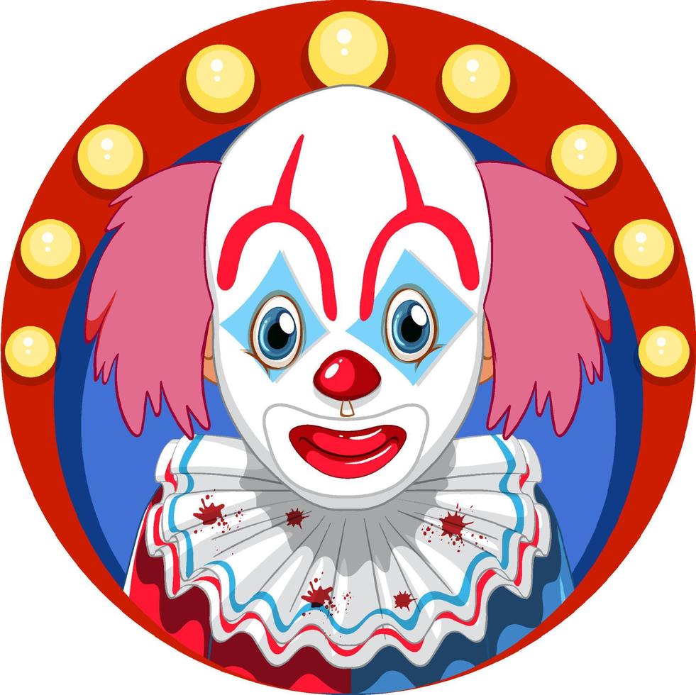 Cartoon clown with red nose vector