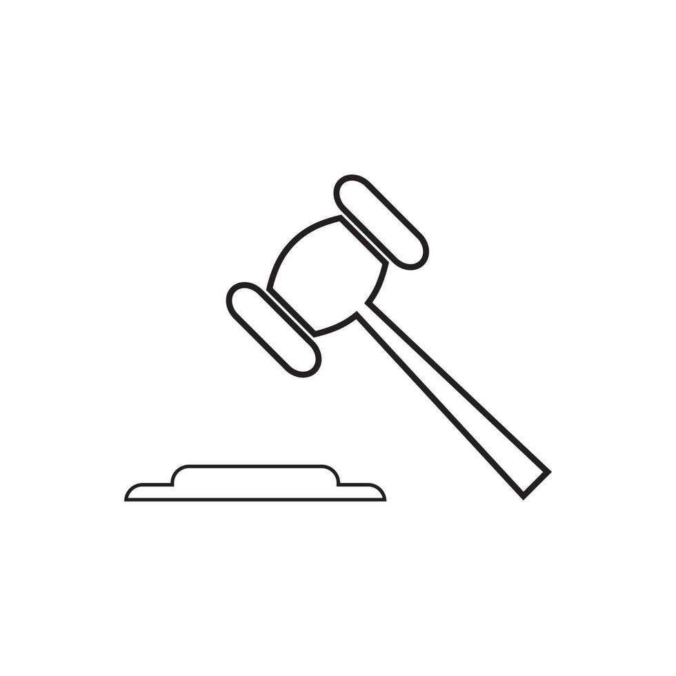 Hammer of a judge icon vector