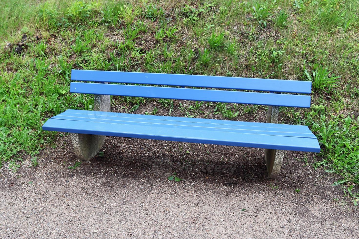 A public empty bench found in northern Europe photo