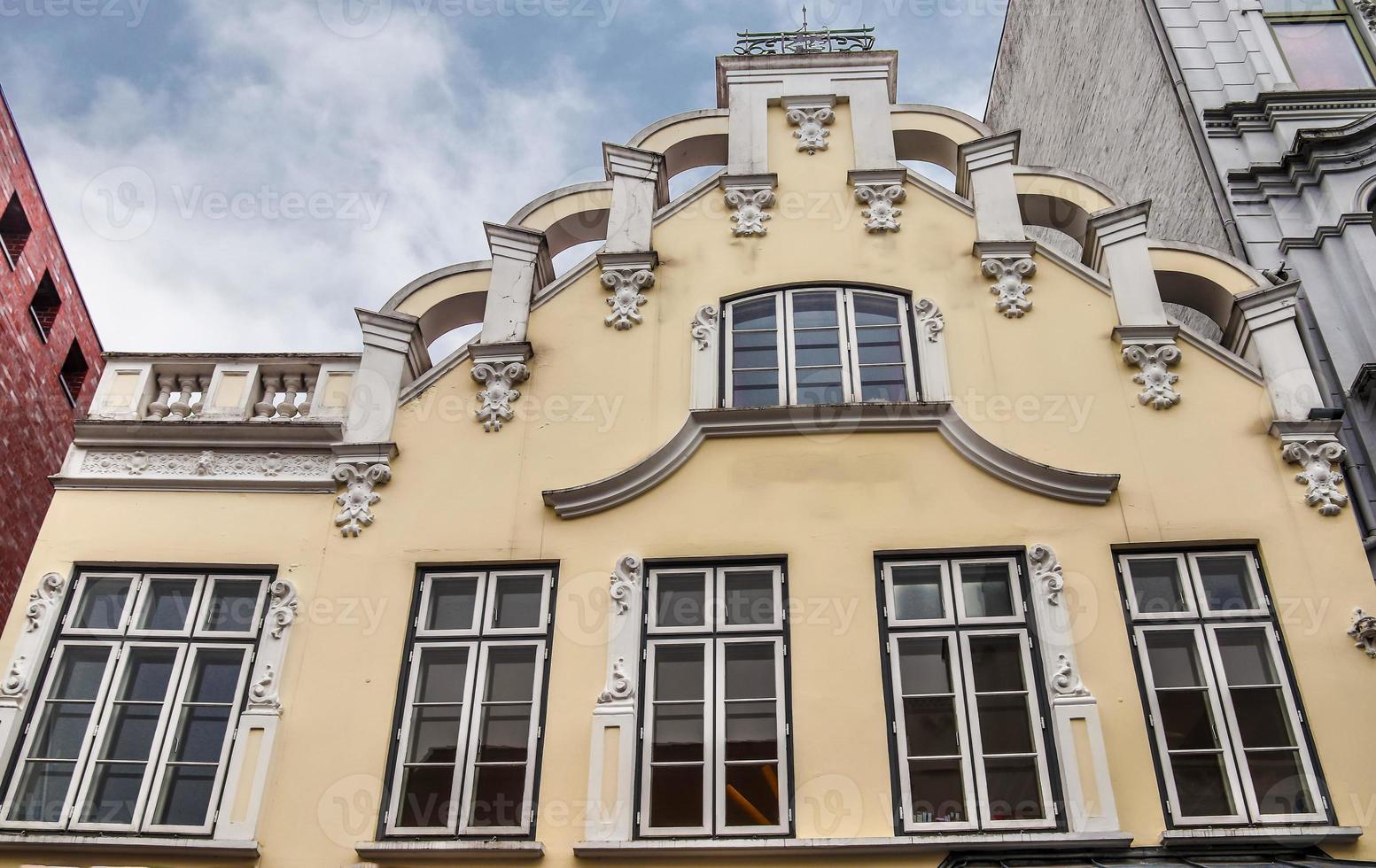 Beautiful old architecture of facades found in the small town Flensburg photo