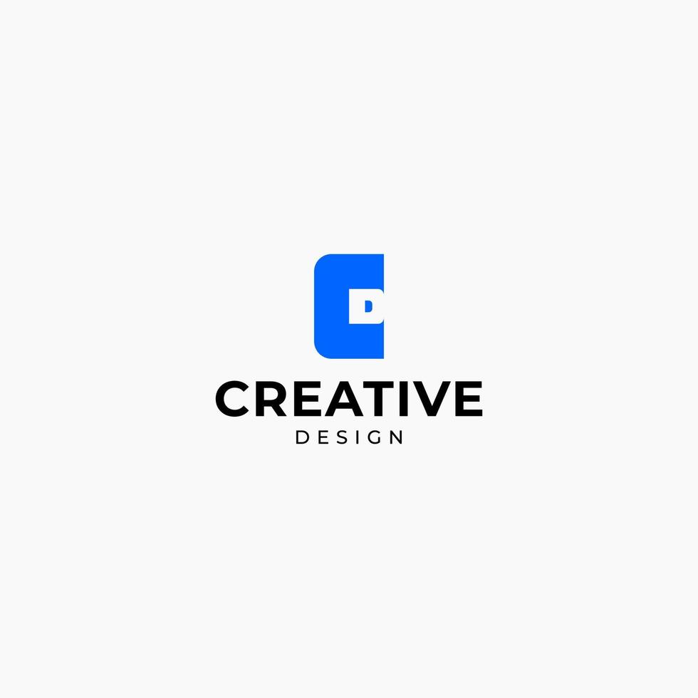 Letter CD logo with negative space vector