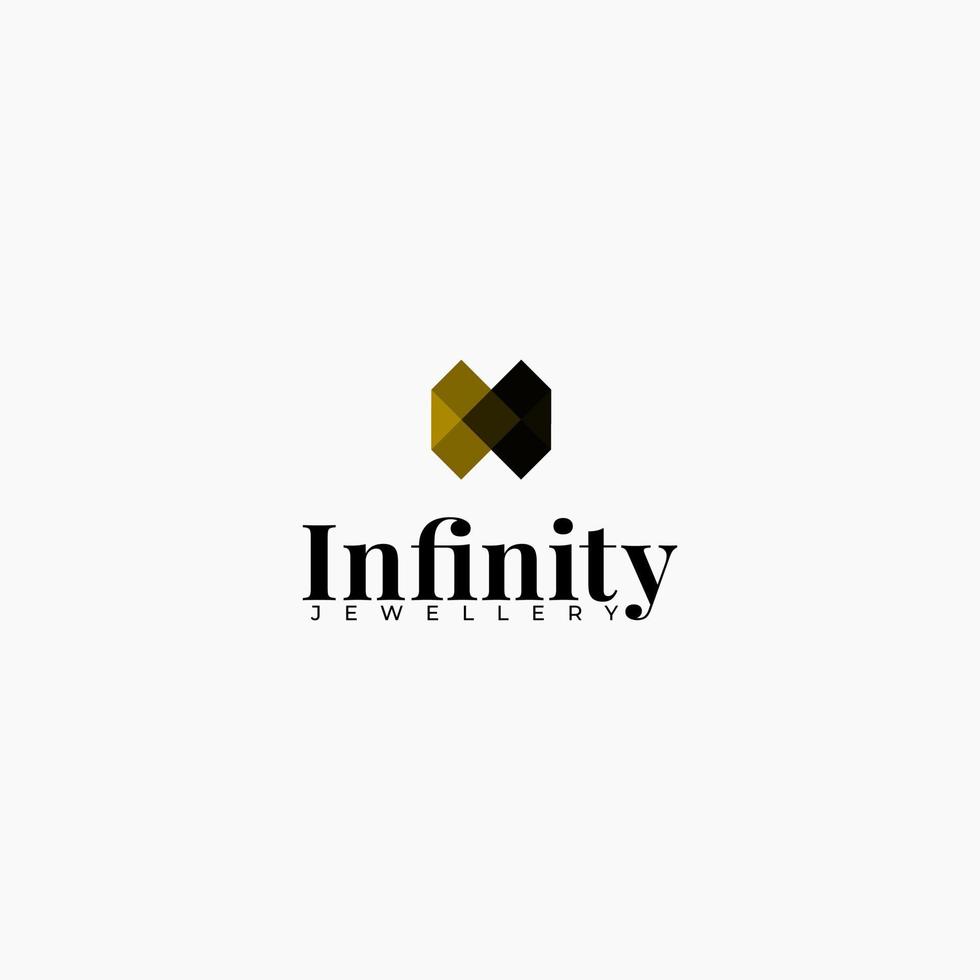 infinity jewellery logo design vector