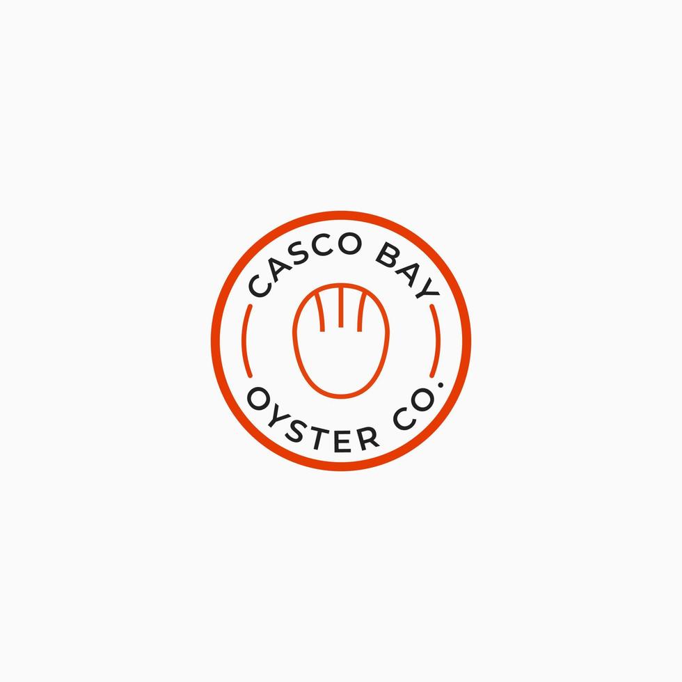 label of fresh oyster shell isolated on light background vector