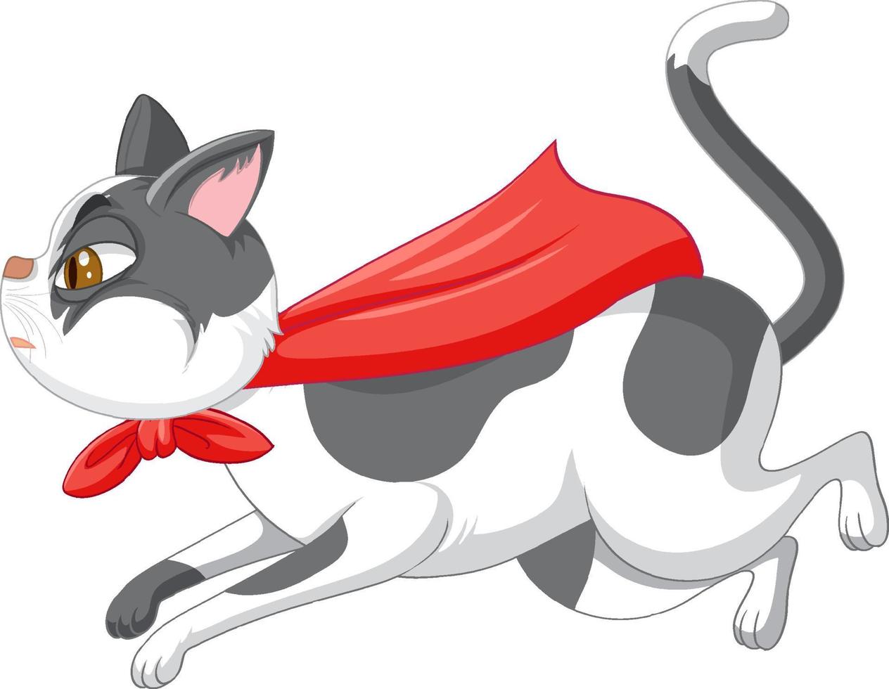 A hero cat on white background vector