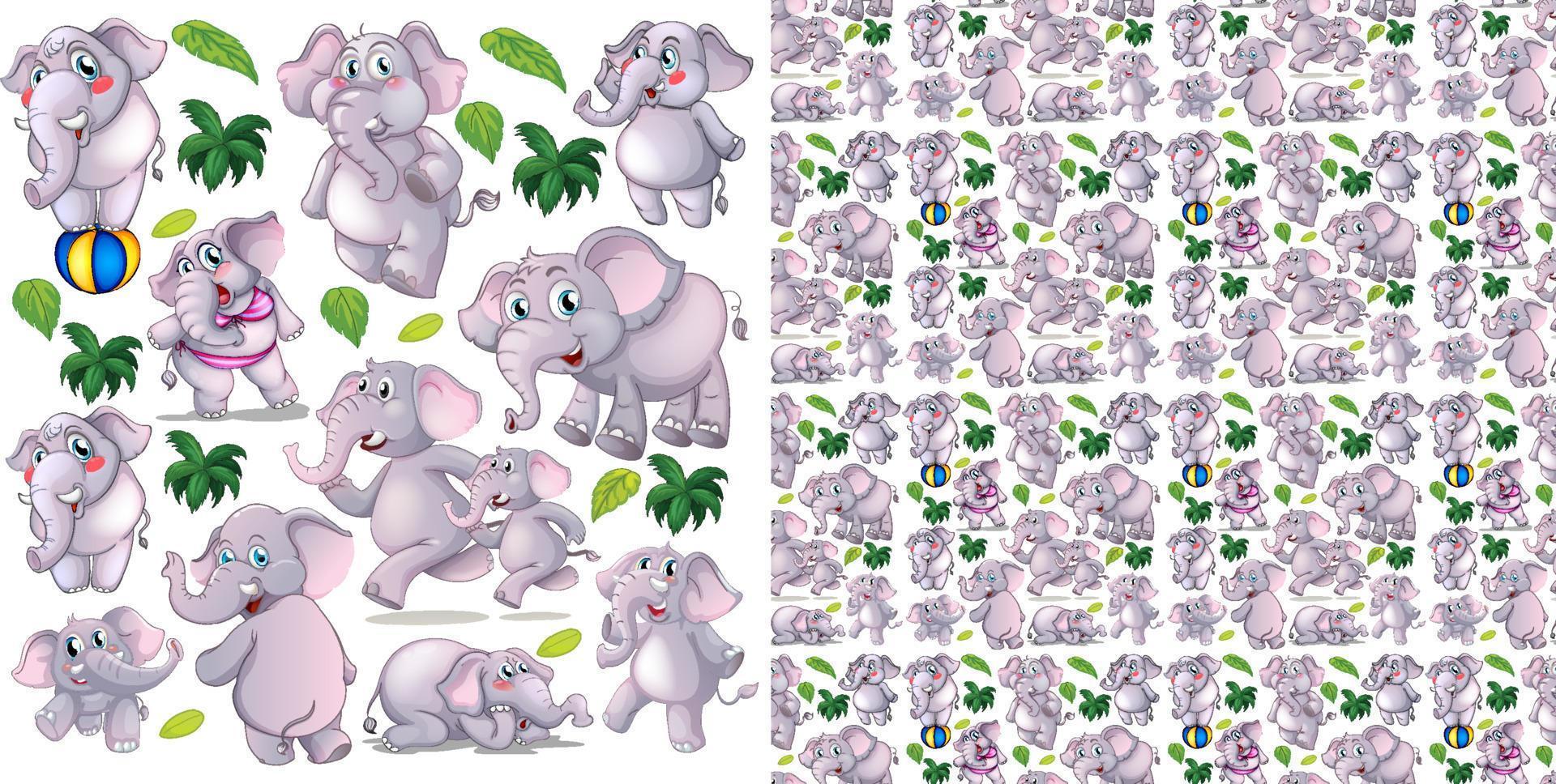 Cute animals cartoon set on white background vector