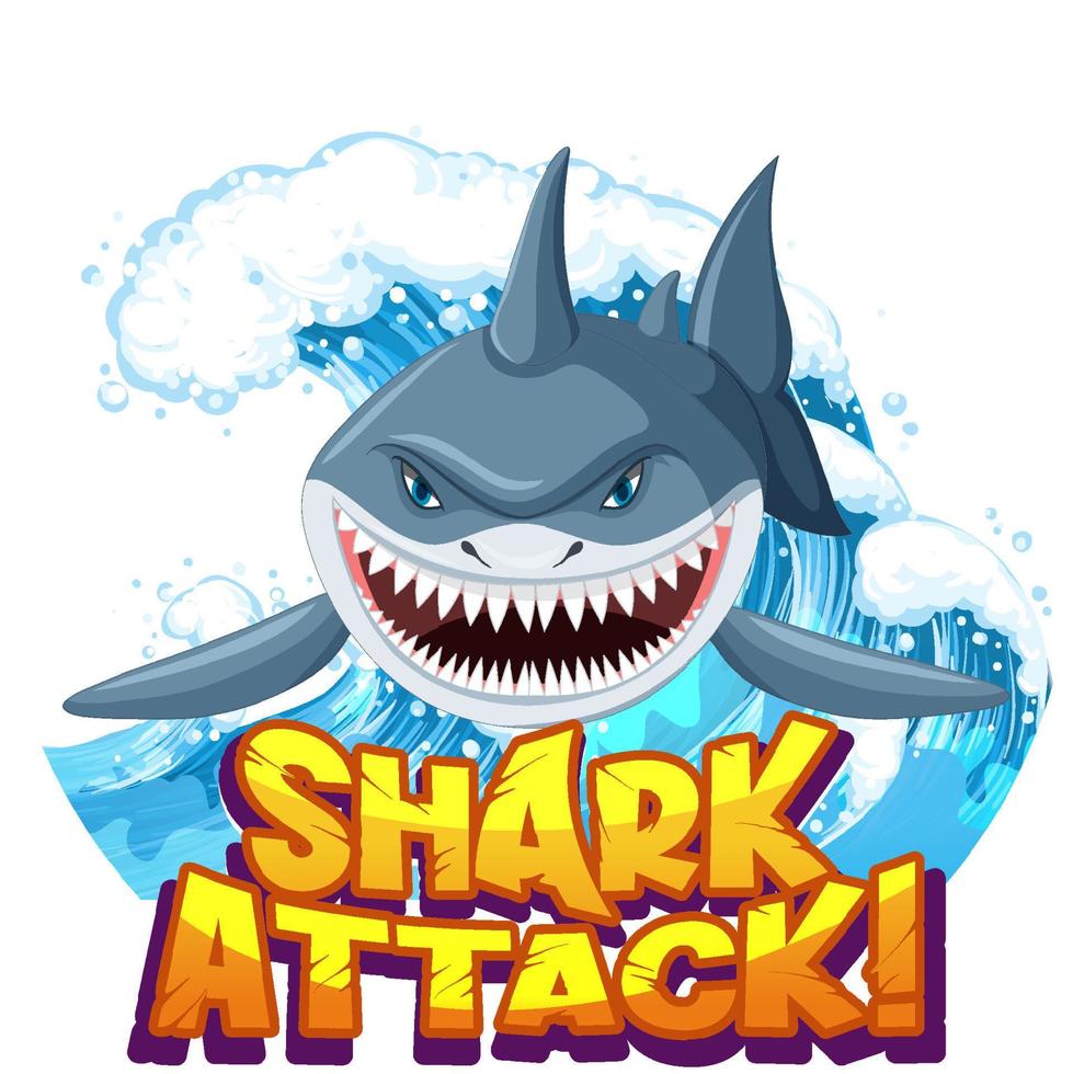 diseño de fuente para ataque de tiburón vector