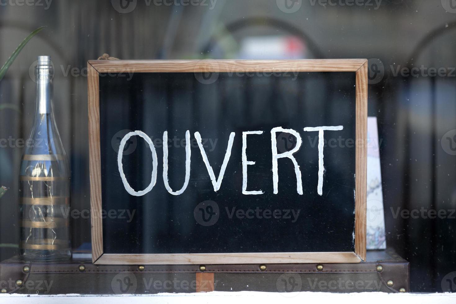 French open sign - Blackboard photo
