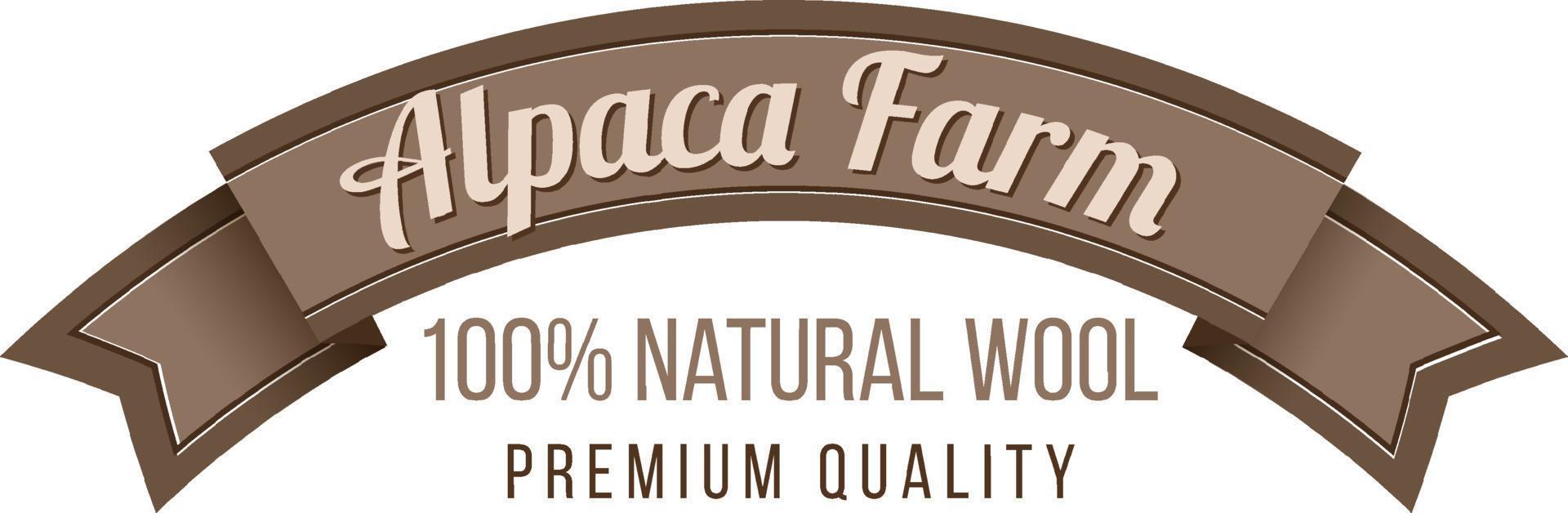 Alpaca farm logo template for wool products vector