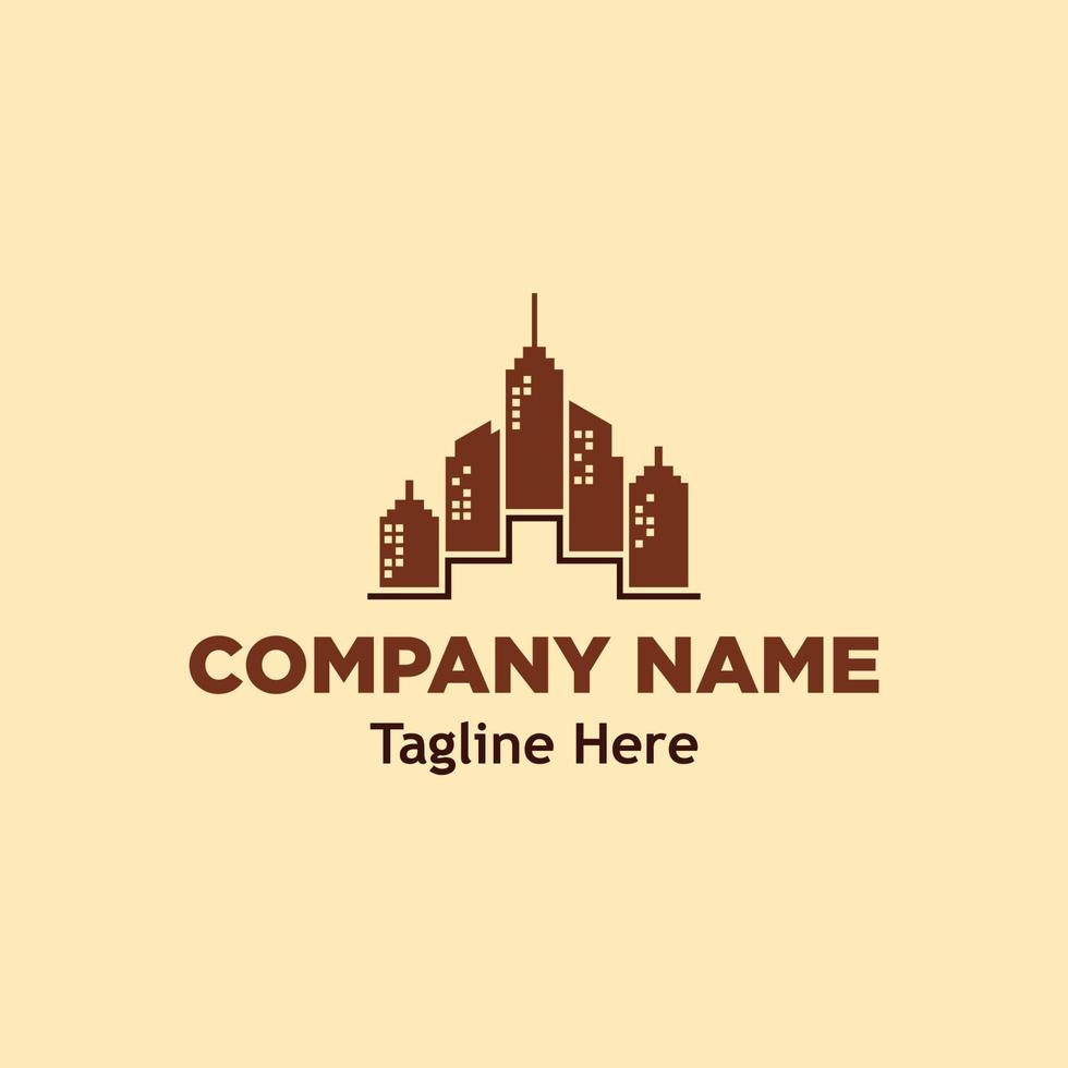 city building logo simple icon design illustration vector
