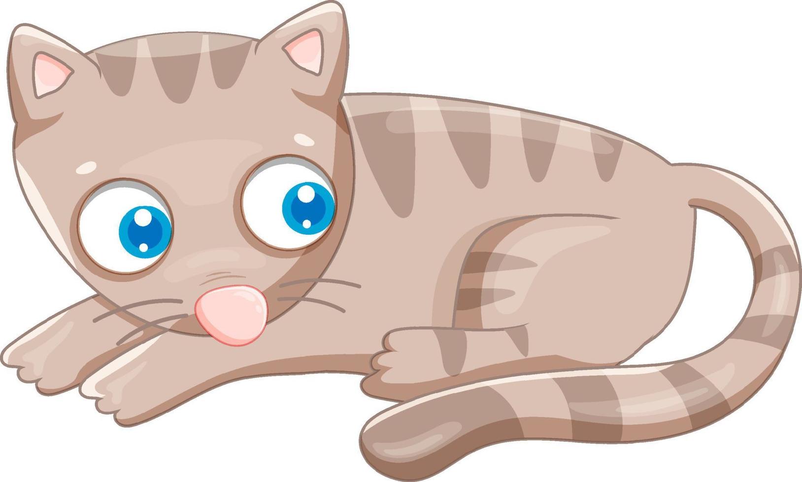 gato gris acostado animal de dibujos animados vector