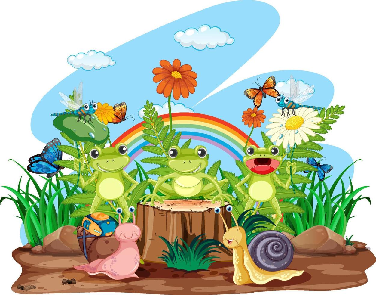 Frog living in nature vector