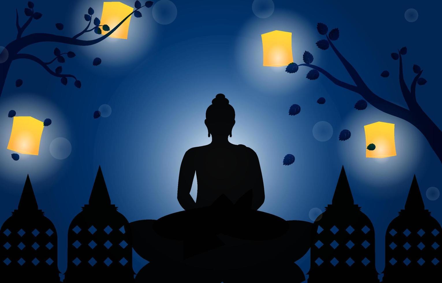 Asahna Bucha Day Background vector