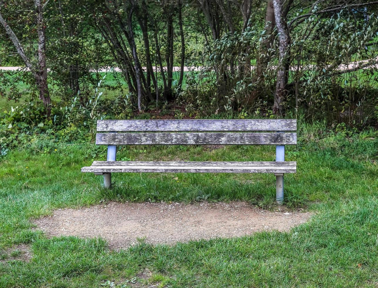 A public empty bench found in northern Europe photo