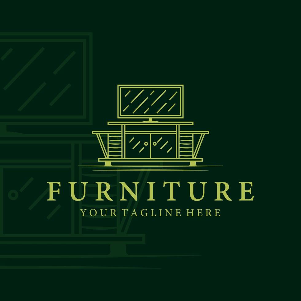 muebles logo línea arte minimalista vector ilustración diseño