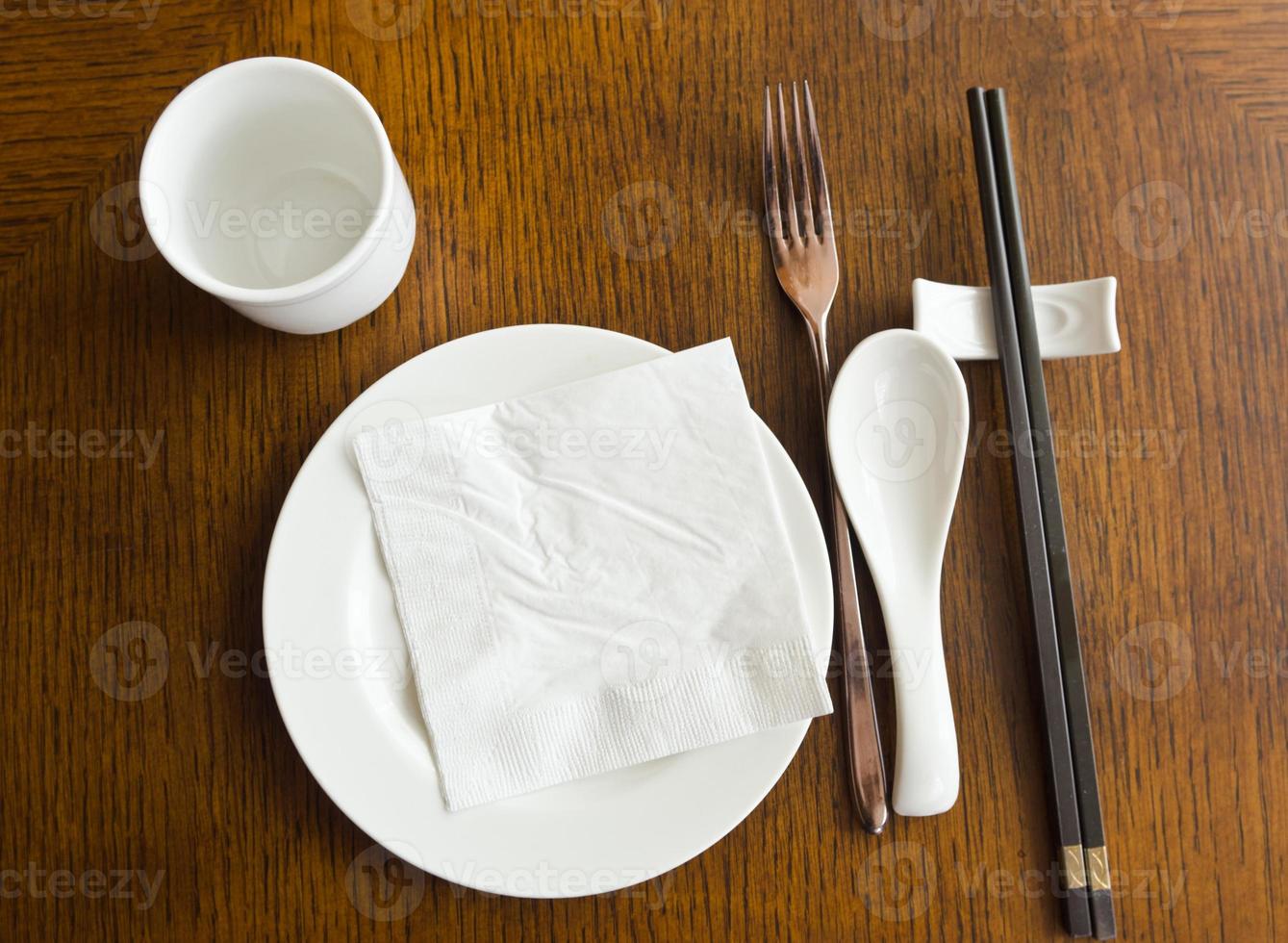 view of dinner place setting. photo