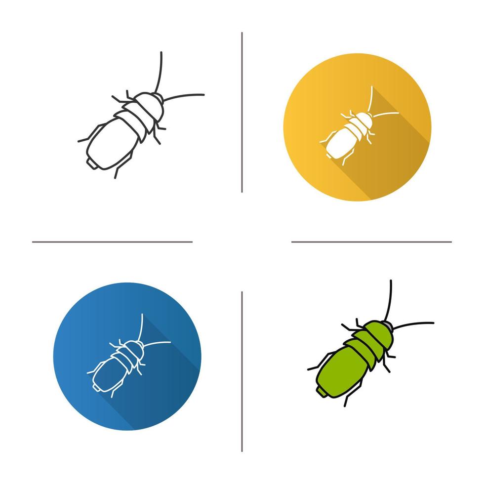 Stink beetle icon. Flat design, linear and color styles. Isolated vector illustrations