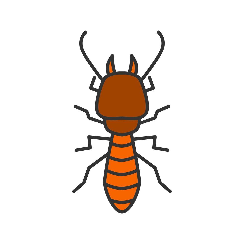 Termite color icon. White ant. Isolated vector illustration