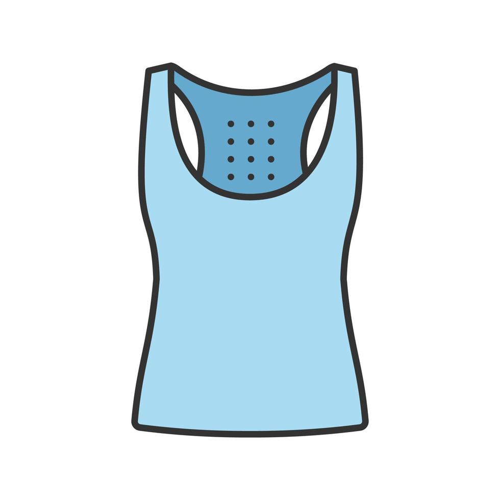 Sports tank top color icon. Sleeveless t-shirt. Isolated vector illustration