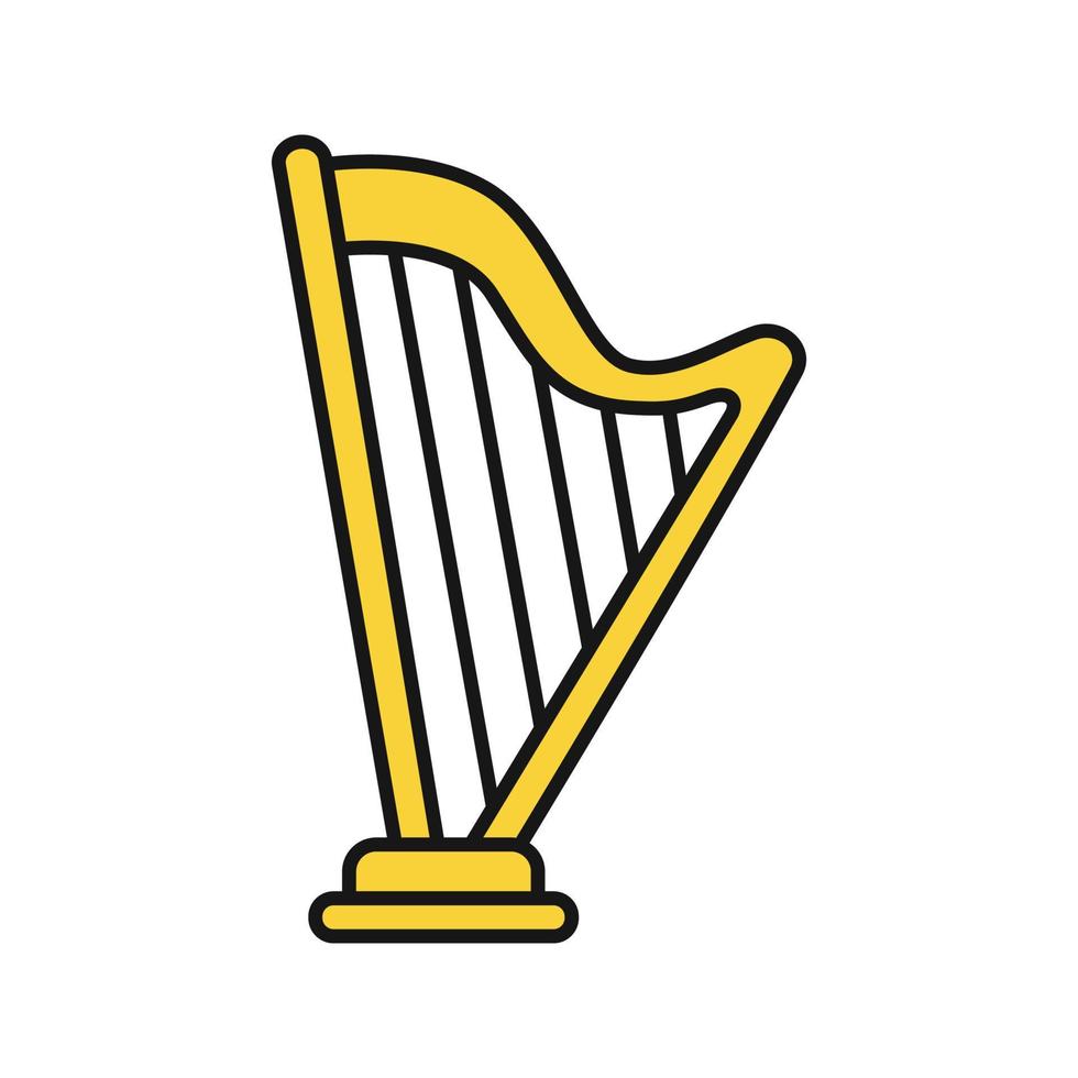 Harp color icon. Isolated vector illustration