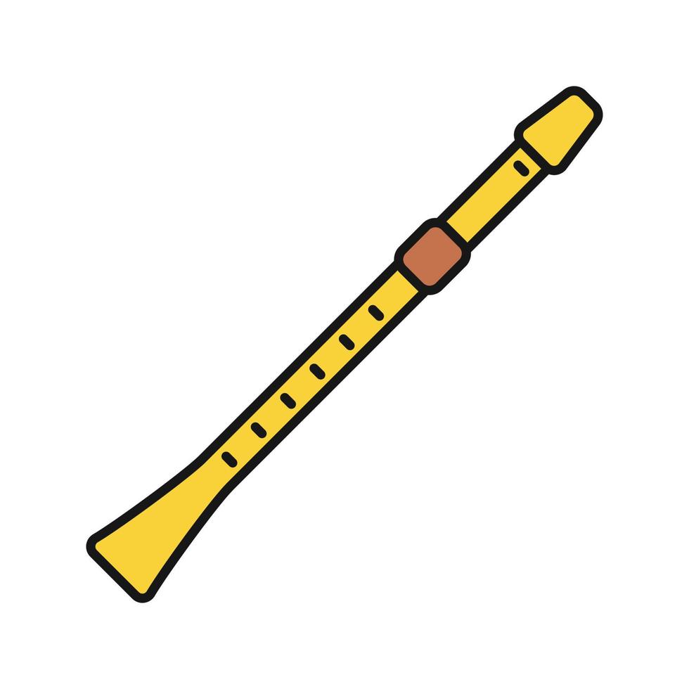 Flute color icon. Clarinet. Isolated vector illustration