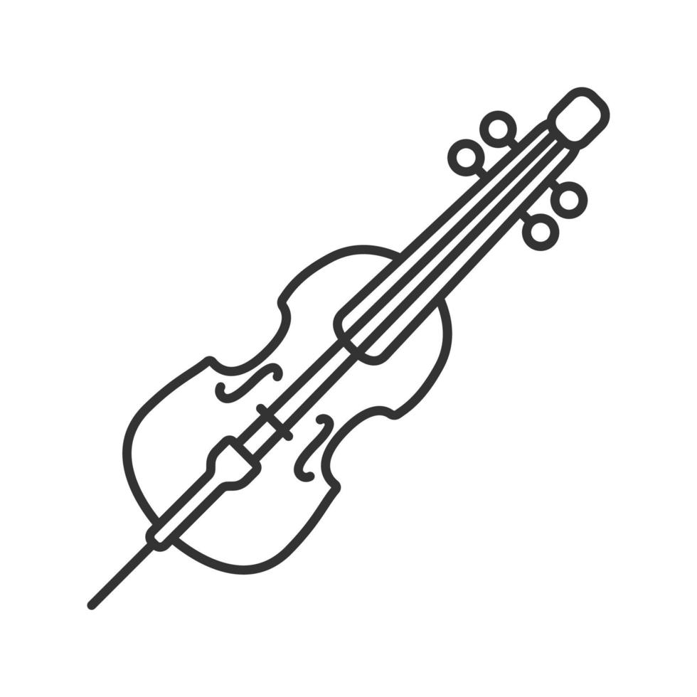 Cello linear icon. Thin line illustration. Violoncello. Contour symbol. Vector isolated outline drawing