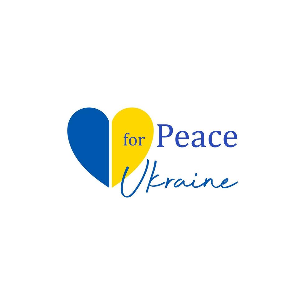 Heart symbol blue and yellow color the Ukrainian Peace vector