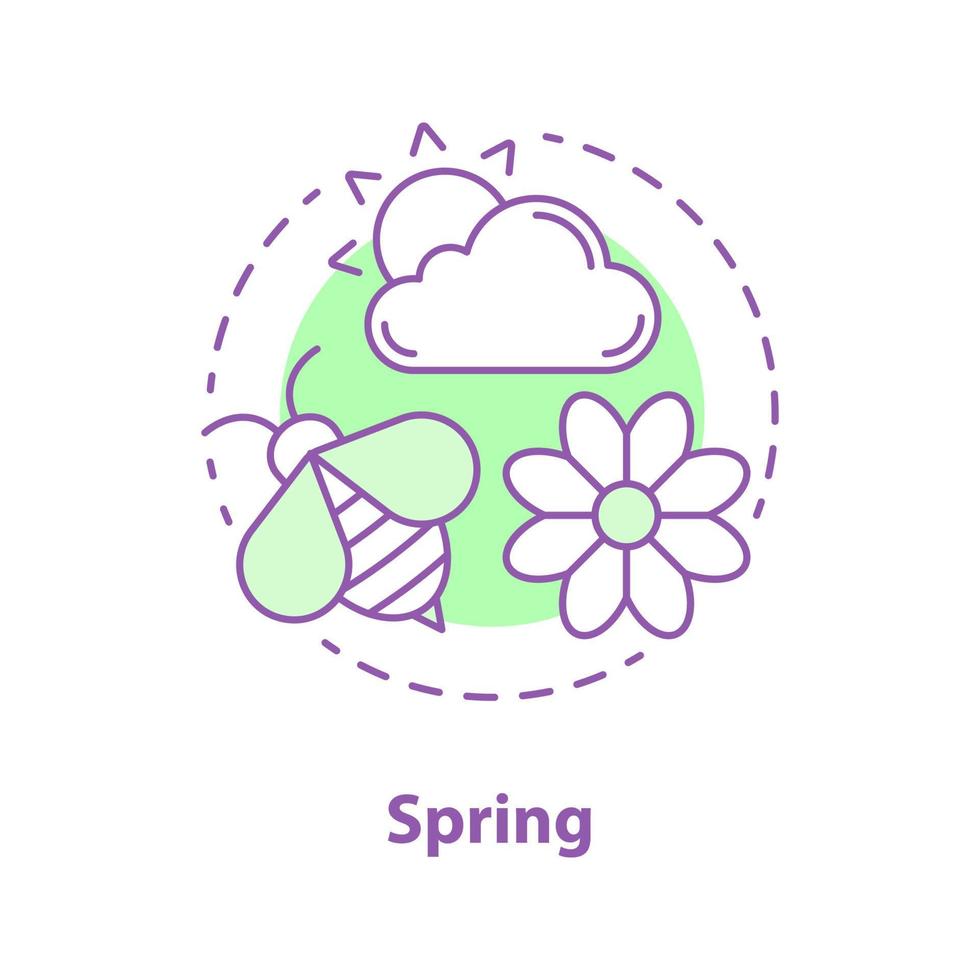 Spring or summer season concept icon. Nature idea thin line illustration. Environment. Vector isolated outline drawing
