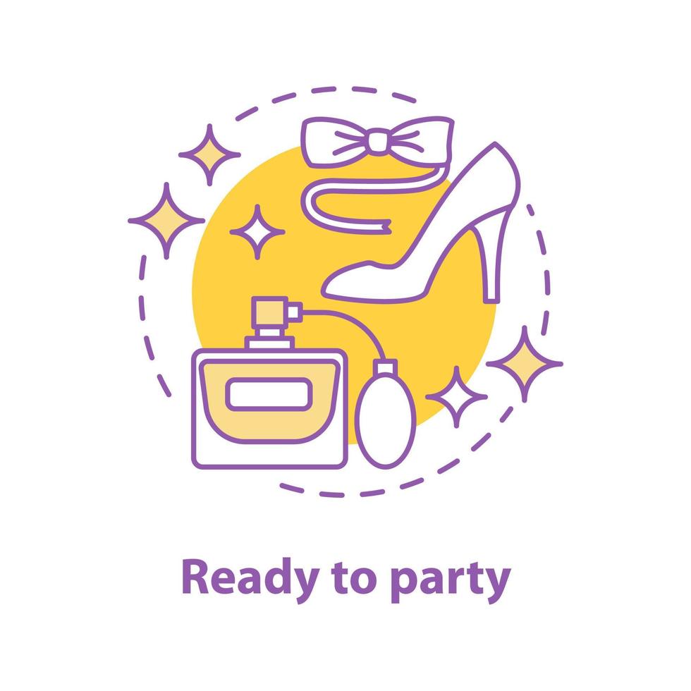 Ready to party concept icon. Celebration idea thin line illustration. Dress code. Date. Vector isolated outline drawing