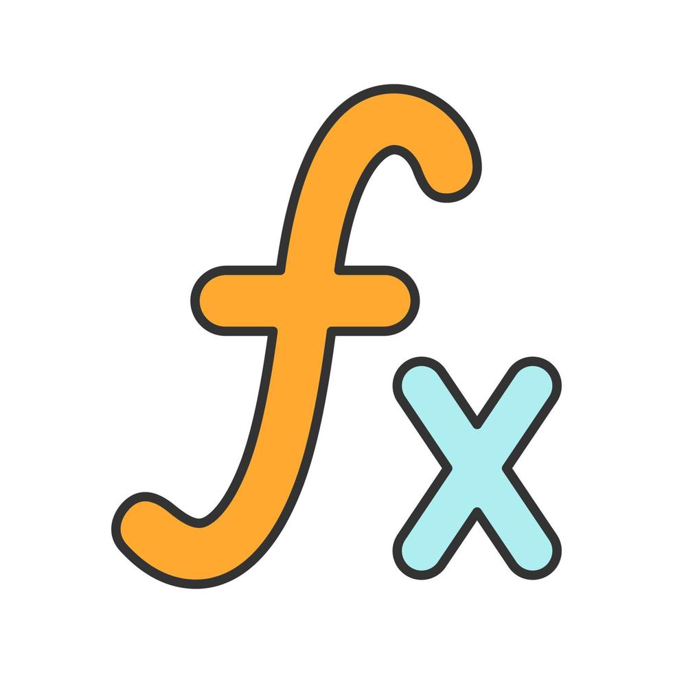 Math function color icon. Isolated vector illustration 7566081 Vector ...