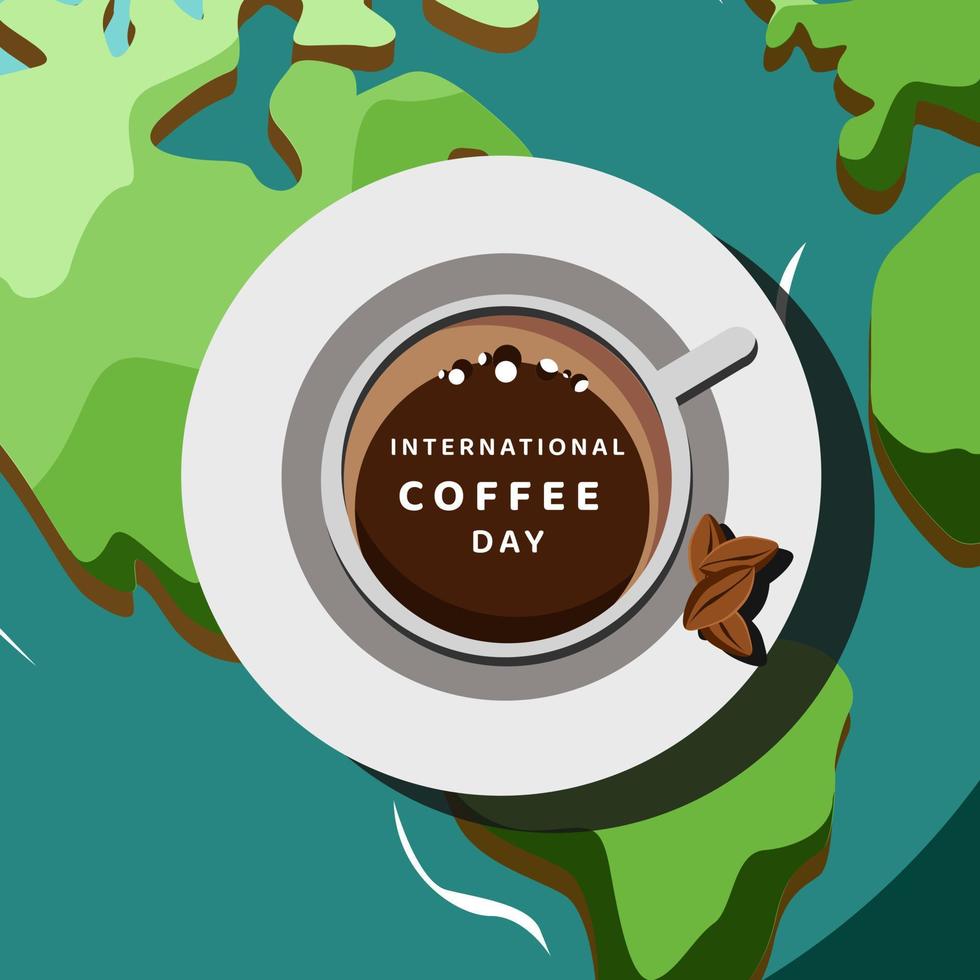 día internacional del café, ilustración vectorial vector