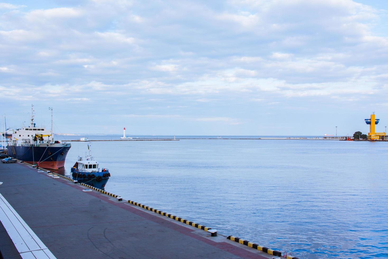 tow ship in the sea port photo