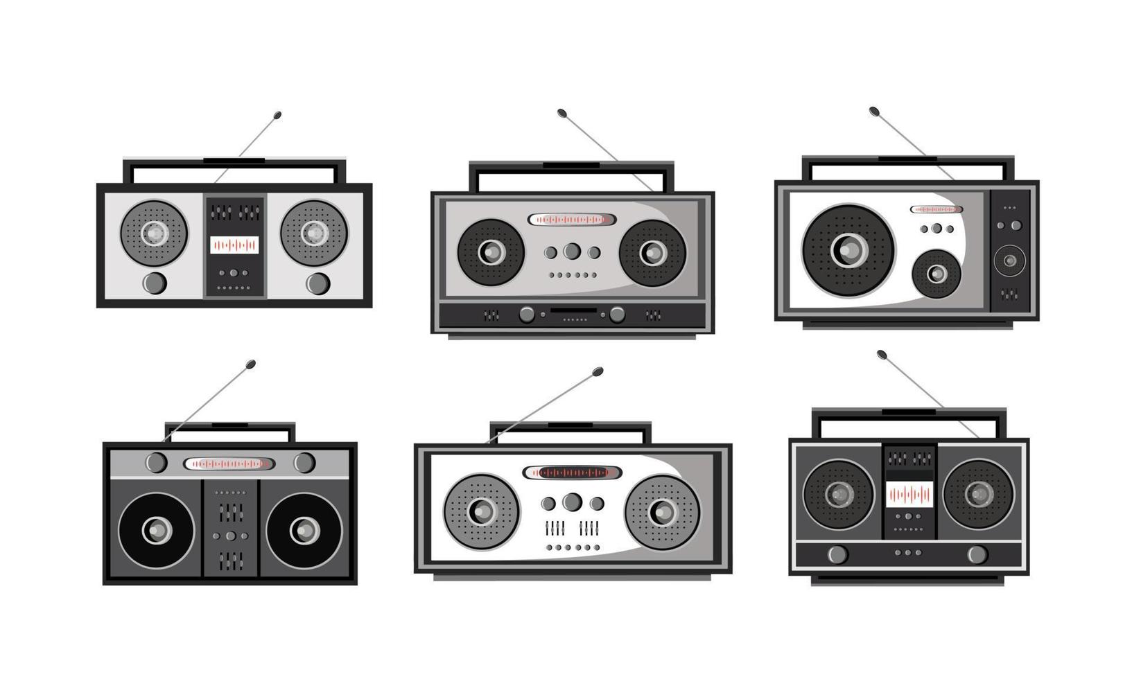 ilustración vectorial de la antigua colección de radio vector