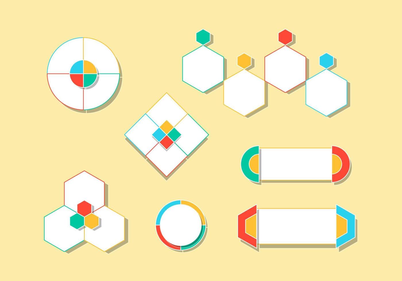 elementos de diseño de conjuntos infográficos, para el diseño de materiales vector